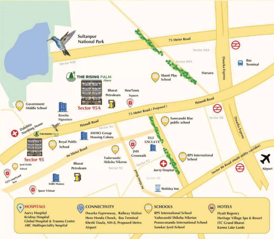 Rising Palm Floors location plan map